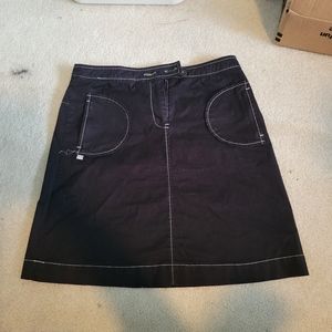 Anthropologie black skirt with white trim